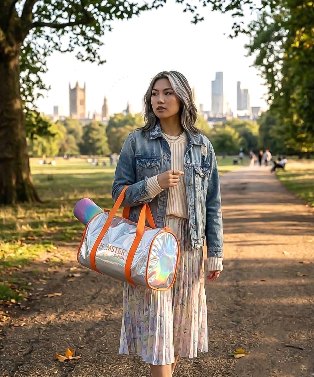 Hamster London Shiny Classic Duffle Bag Orange Large