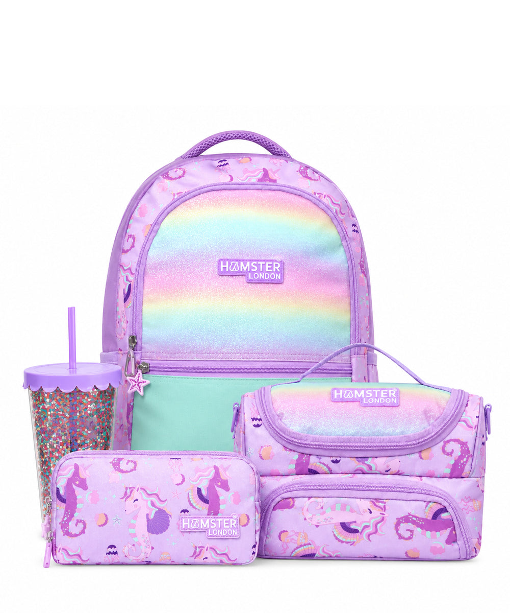 Hamster London Gift Bundle Twinkle Horn Backpack, Sling, Pouch & Sipper Set of 4