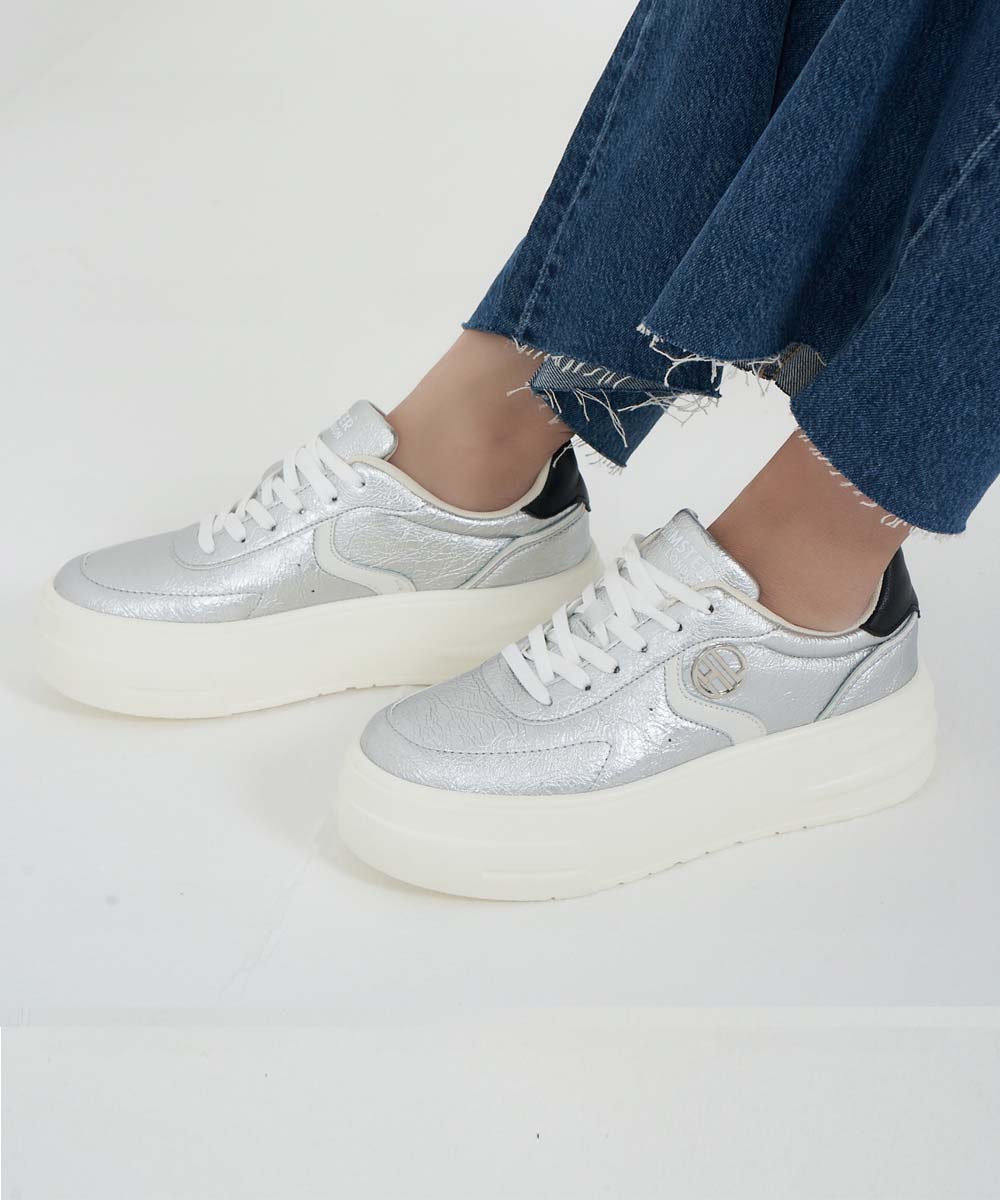 Hamster London Metallic Motion Silver Sneakers