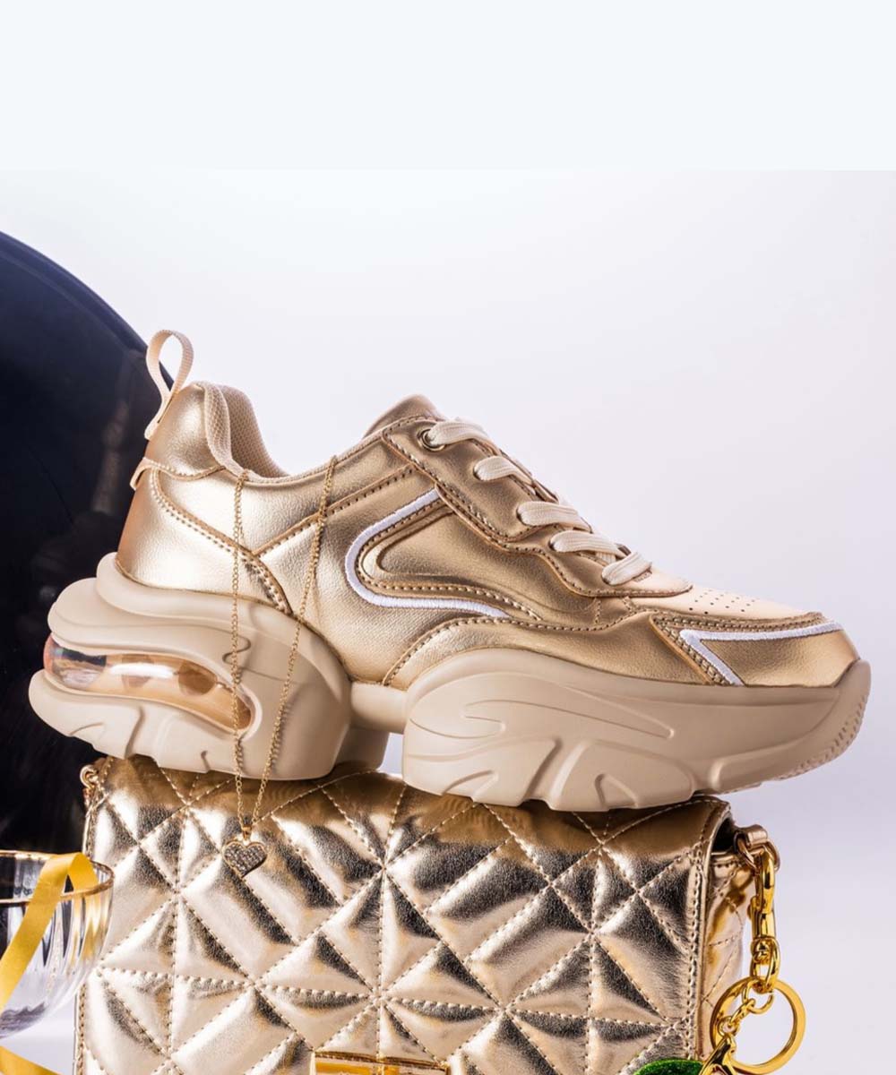 Hamster London Matte Gold Party Sneakers