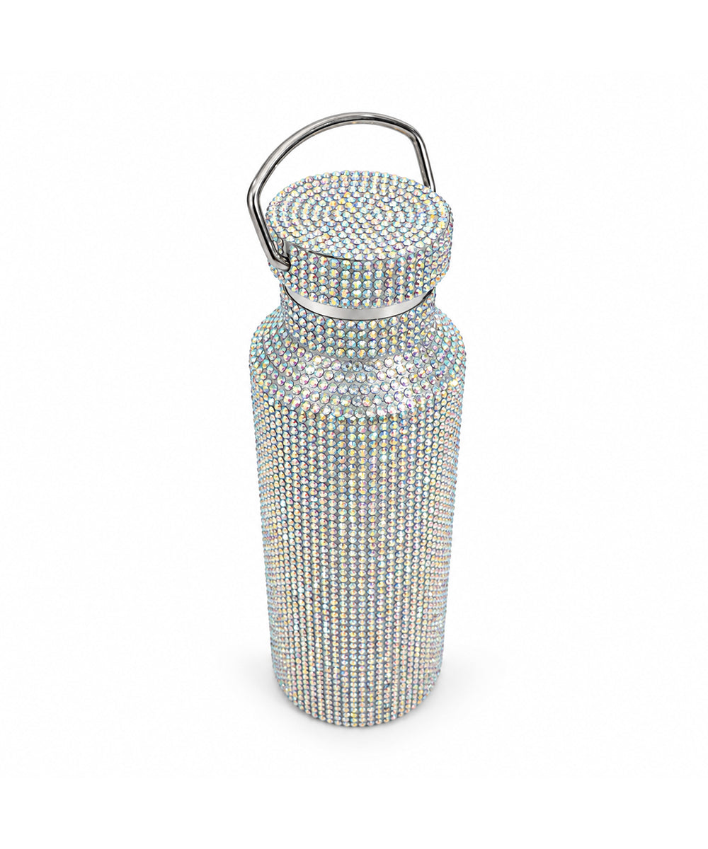 Hamster London Crystal Gem Shiny Duffle Aqua & Bottle Silver Set Of 2