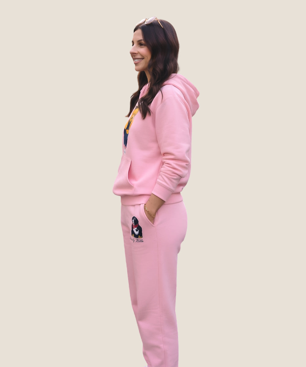 Hamster London Ted H Holiday Pink Hoodie & Lower Cord Set