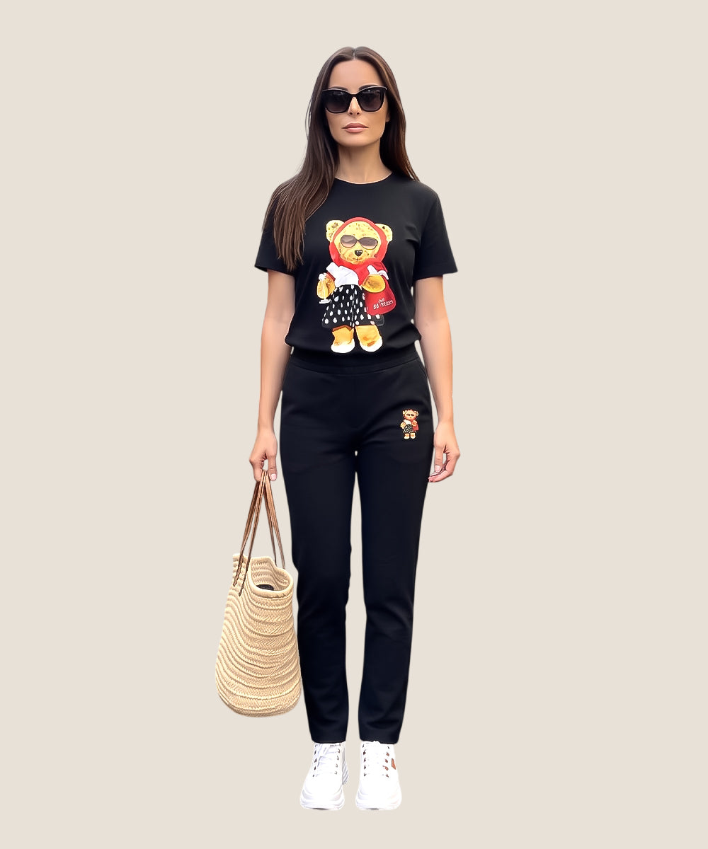 Hamster London Ted H Holiday T Shirt & Lower Cord Set Black