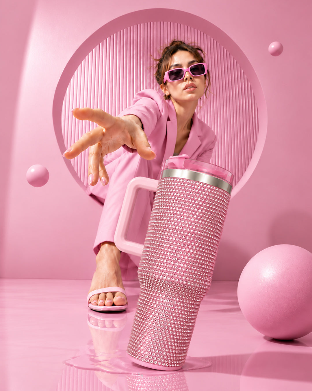 Hamster London Crystal Gem Tumbler Pink