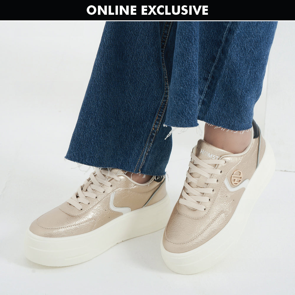 Hamster London Metallic Motion Gold Sneakers