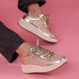 Hamster London Marcella Mesh Gold Party Sneakers