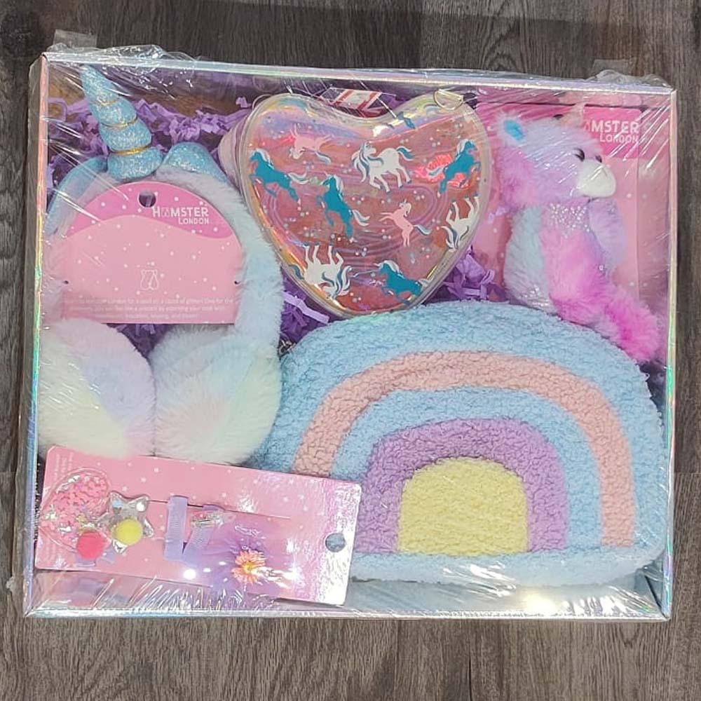 Hamster London Rakhi Hamster Rainbow Sling + Pouch + Ear Muff + Slap Band + Hair Clip
