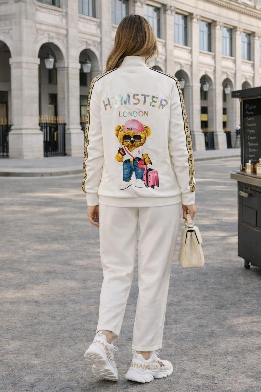 Hamster London Ted H Ted Zipper Jacket & Lower Cord Set White