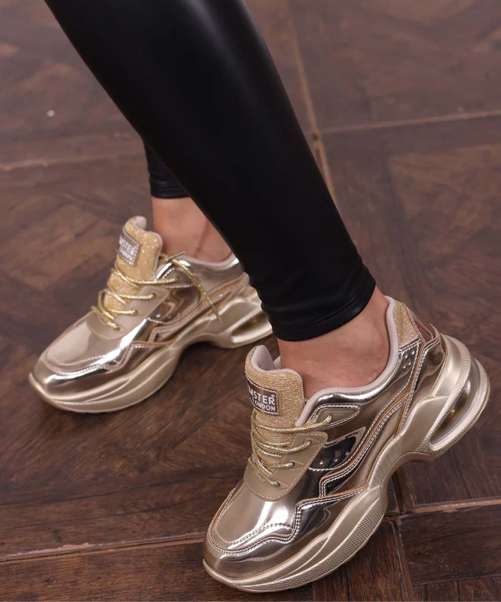 Hamster London Heli Gold Party Sneakers