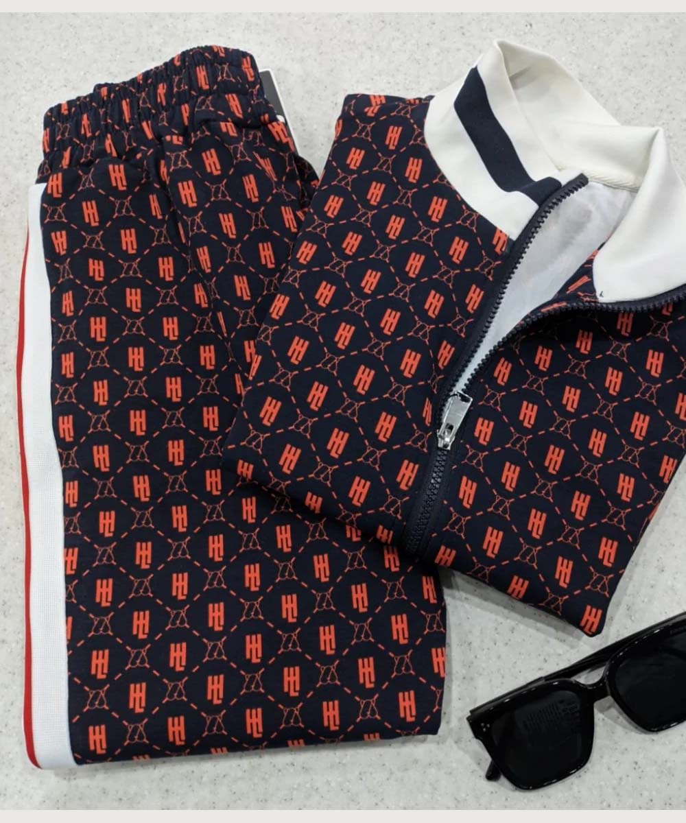 Hamster London Classic Co-ord Set Orange Printed