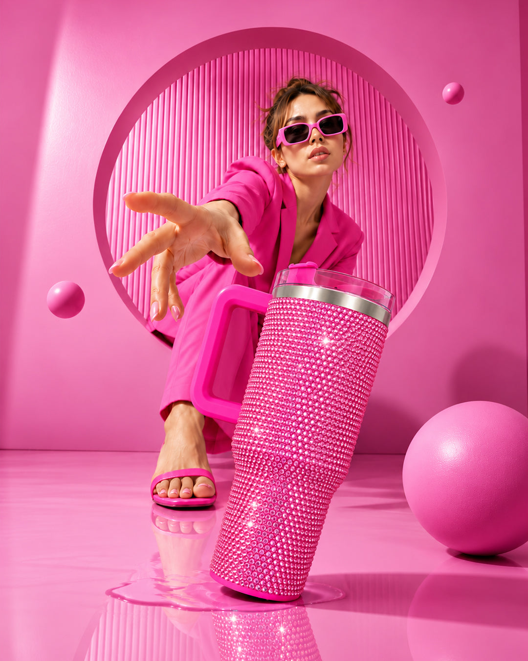 Hamster London Crystal Gem Tumbler Hot Pink