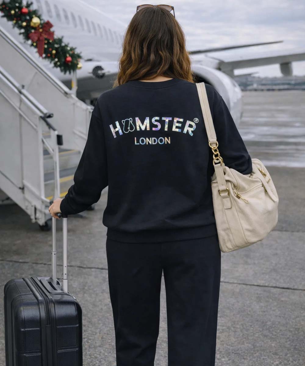 Hamster London Ted H Holiday Black Sweatshirt & Lower Cord Set