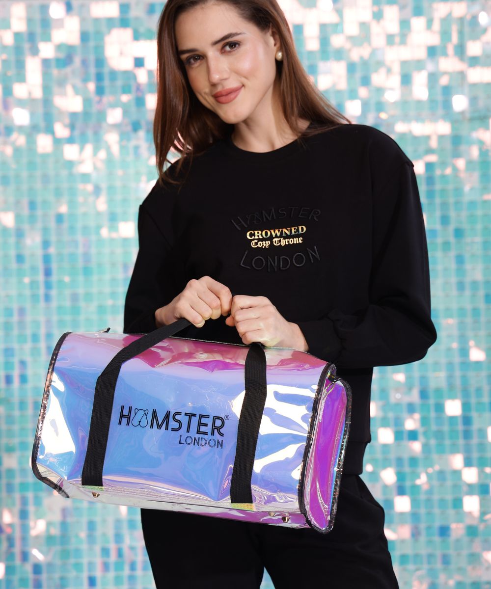 Hamster London Shiny Classic Duffle Bag Black Large