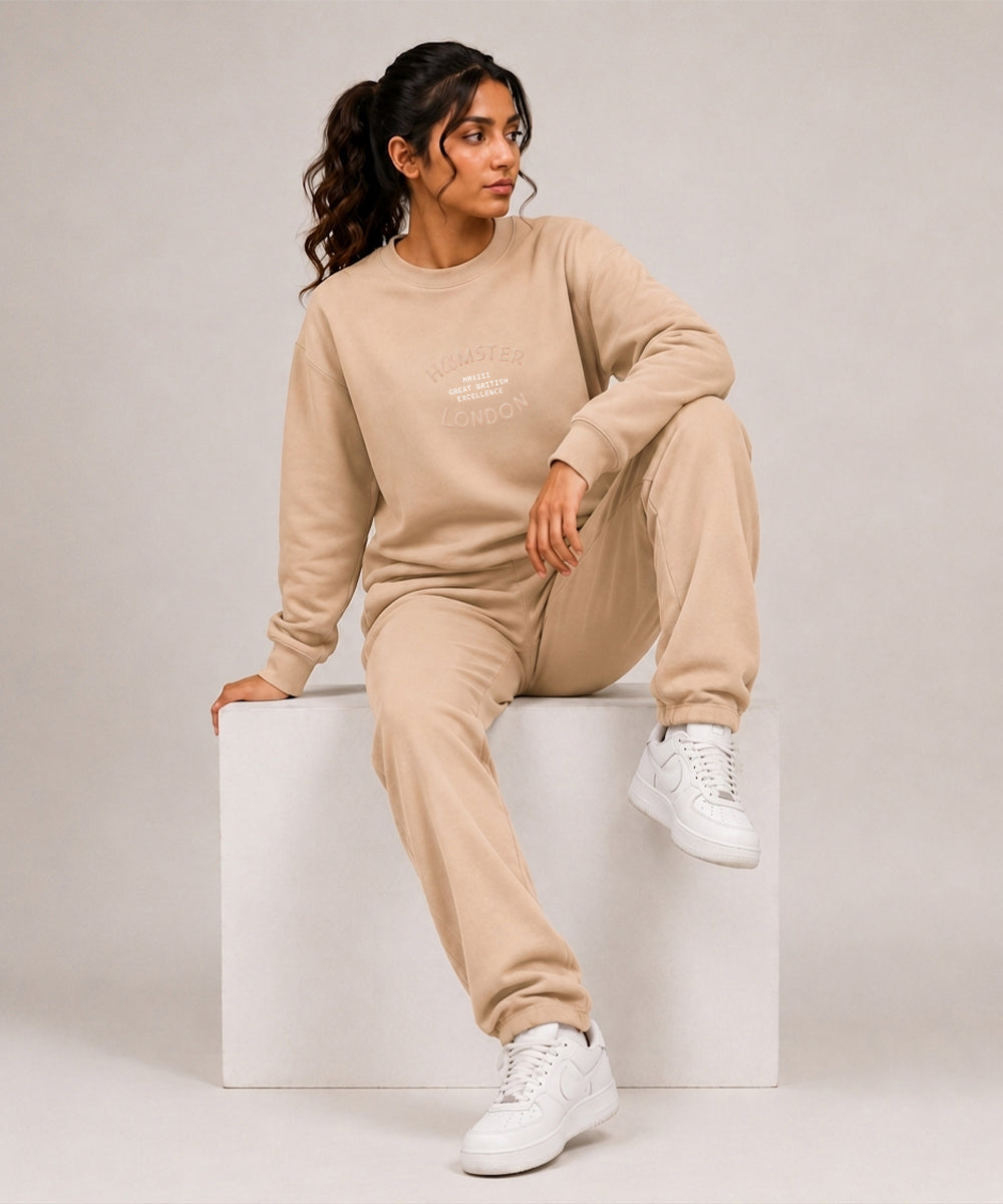 Hamster London Great British Excellence Sweatshirt & Lowers Set Beige