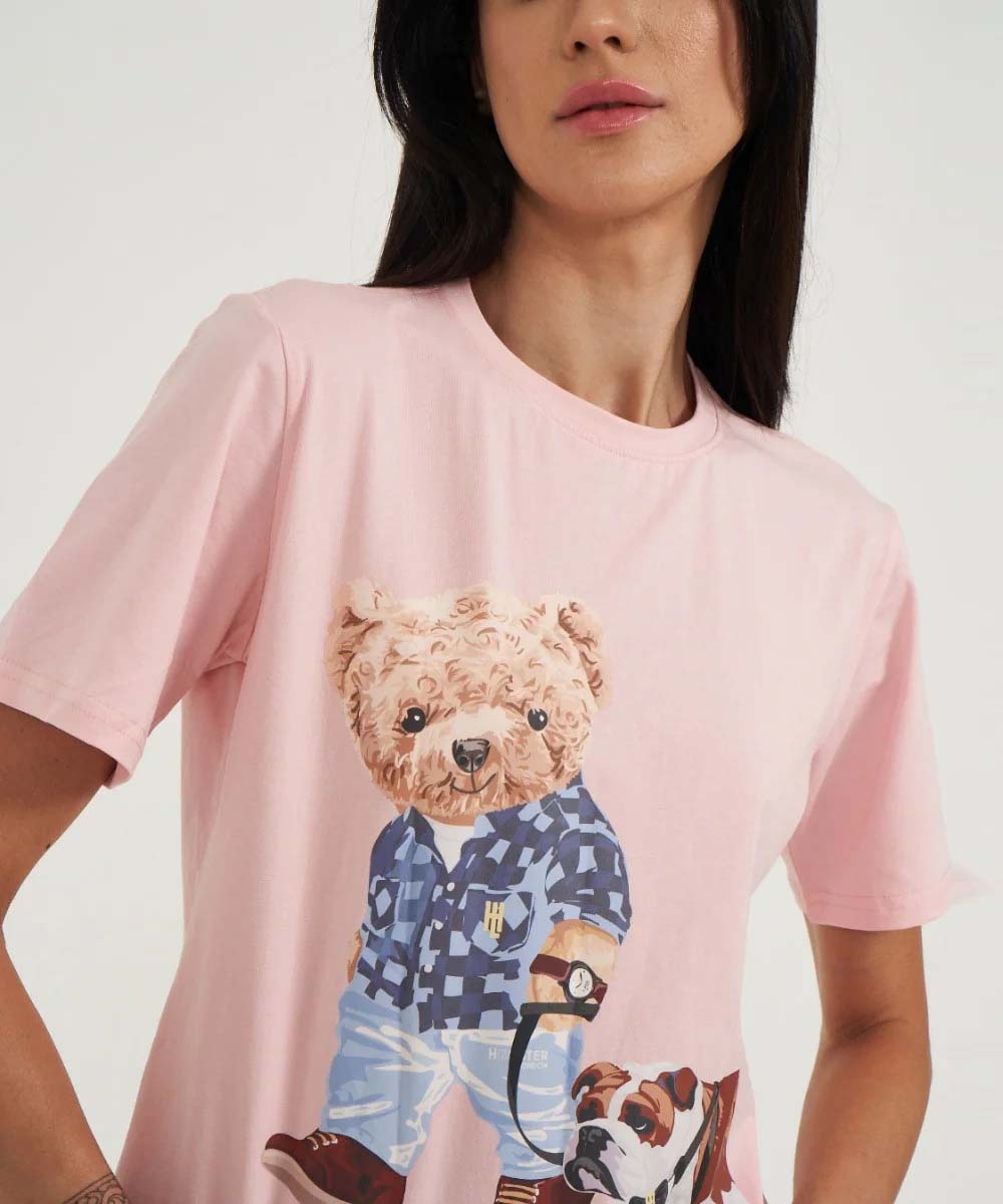 Hamster London Ted H's Best Friend T-Shirt Pink & Lowers Set