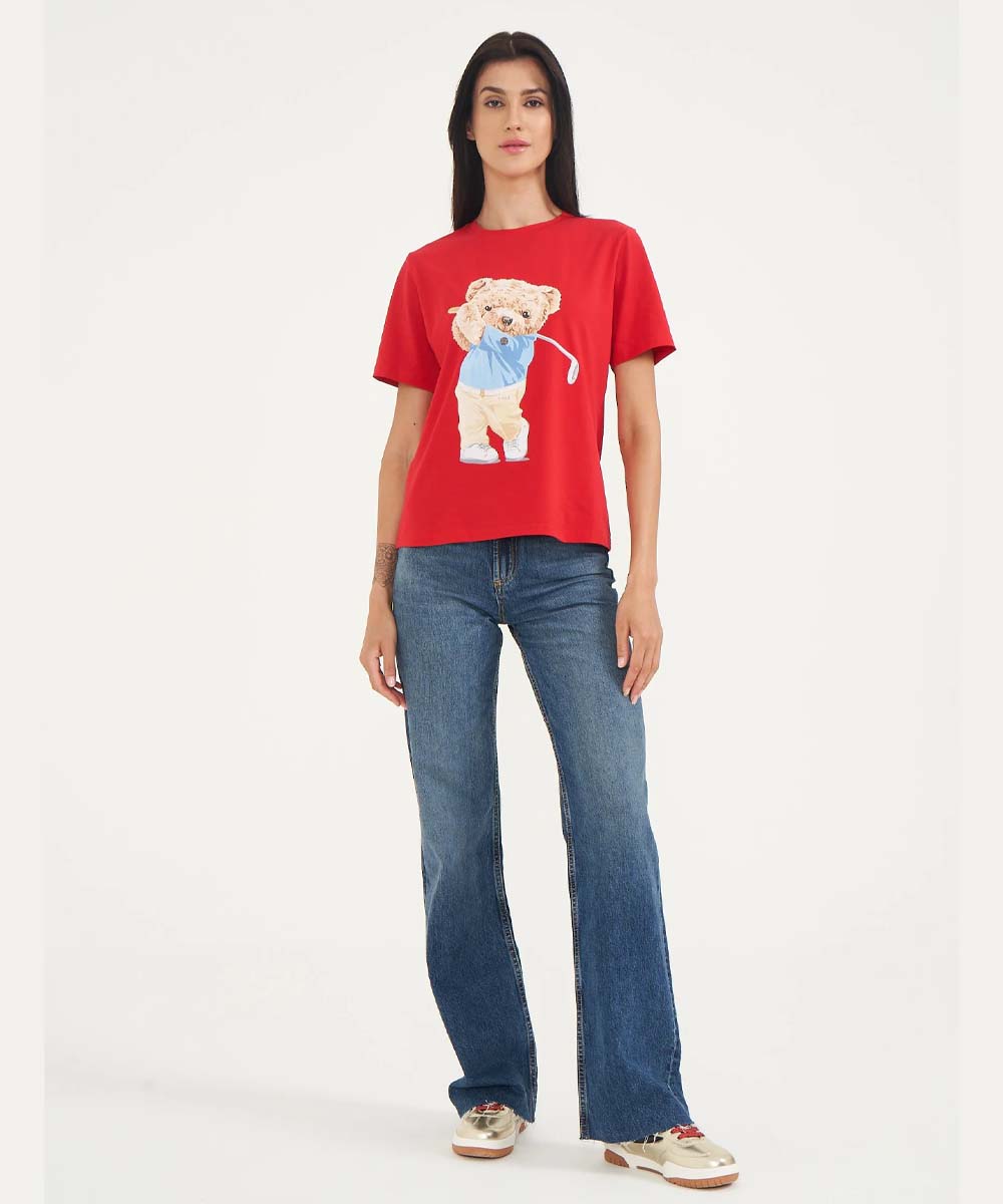 Hamster London Ted H Golden Swing T-shirt Red