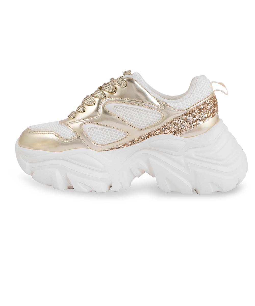 Hamster London Marcella Glitz Party Gold Sneakers
