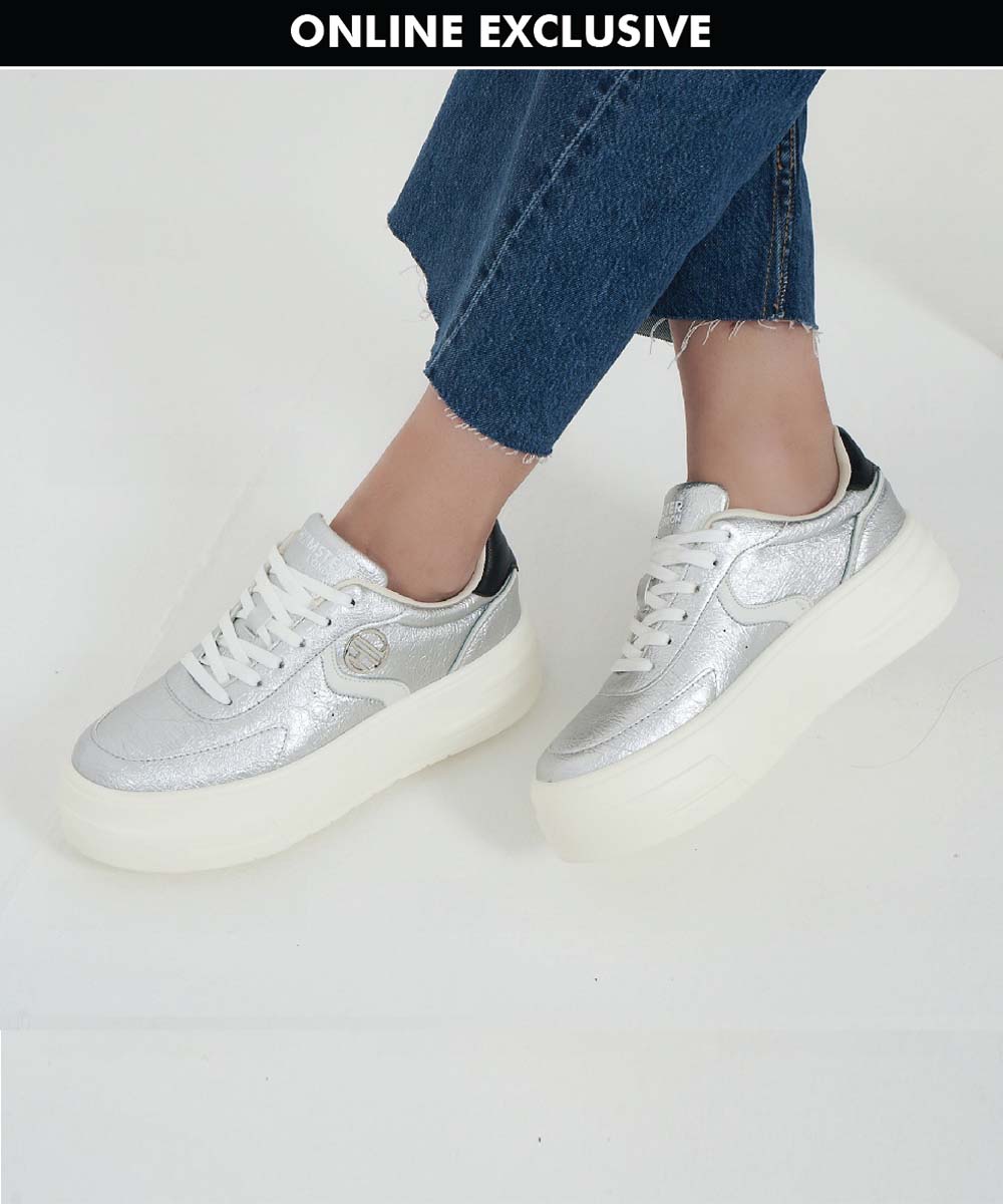 Hamster London Metallic Motion Silver Sneakers