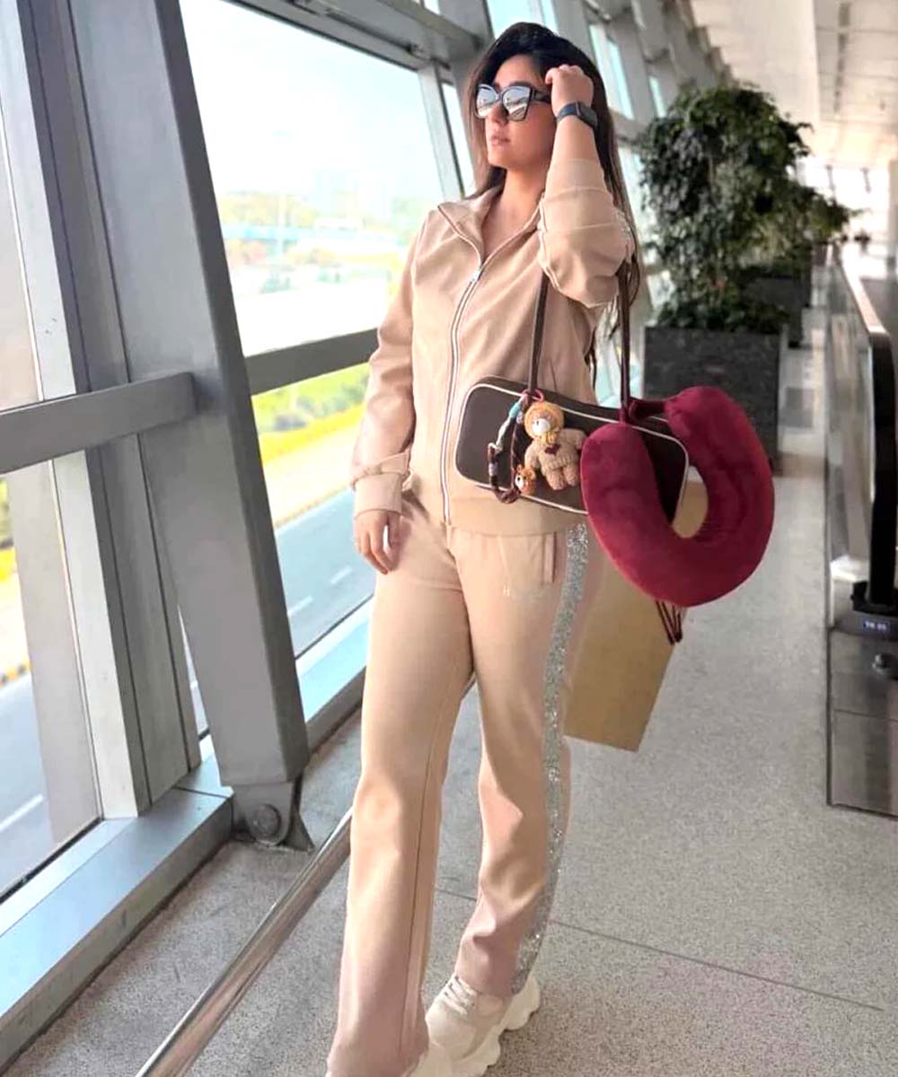 Hamster London Bling Zipper Jacket & Lowers Set Beige