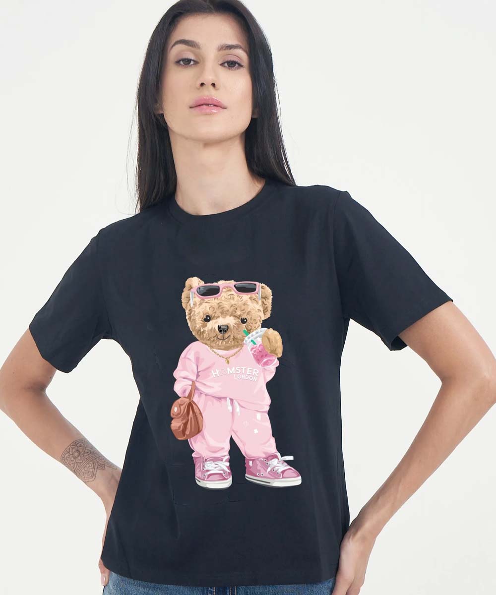 Hamster London Ted H Coffee Run T-Shirt Black