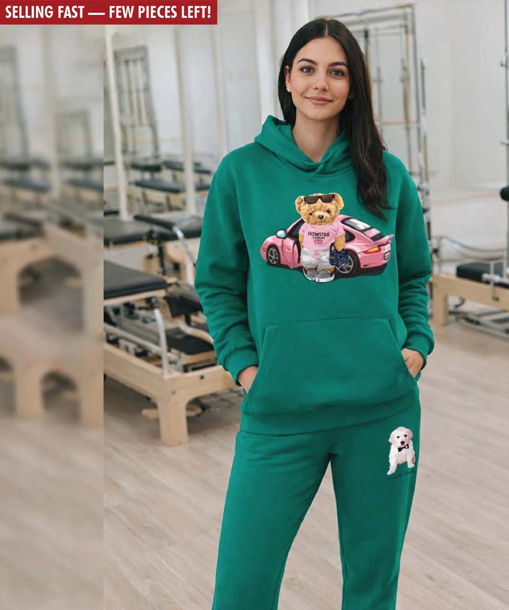 Hamster London Ted H Holiday Green Hoodie & Lower Cord Set