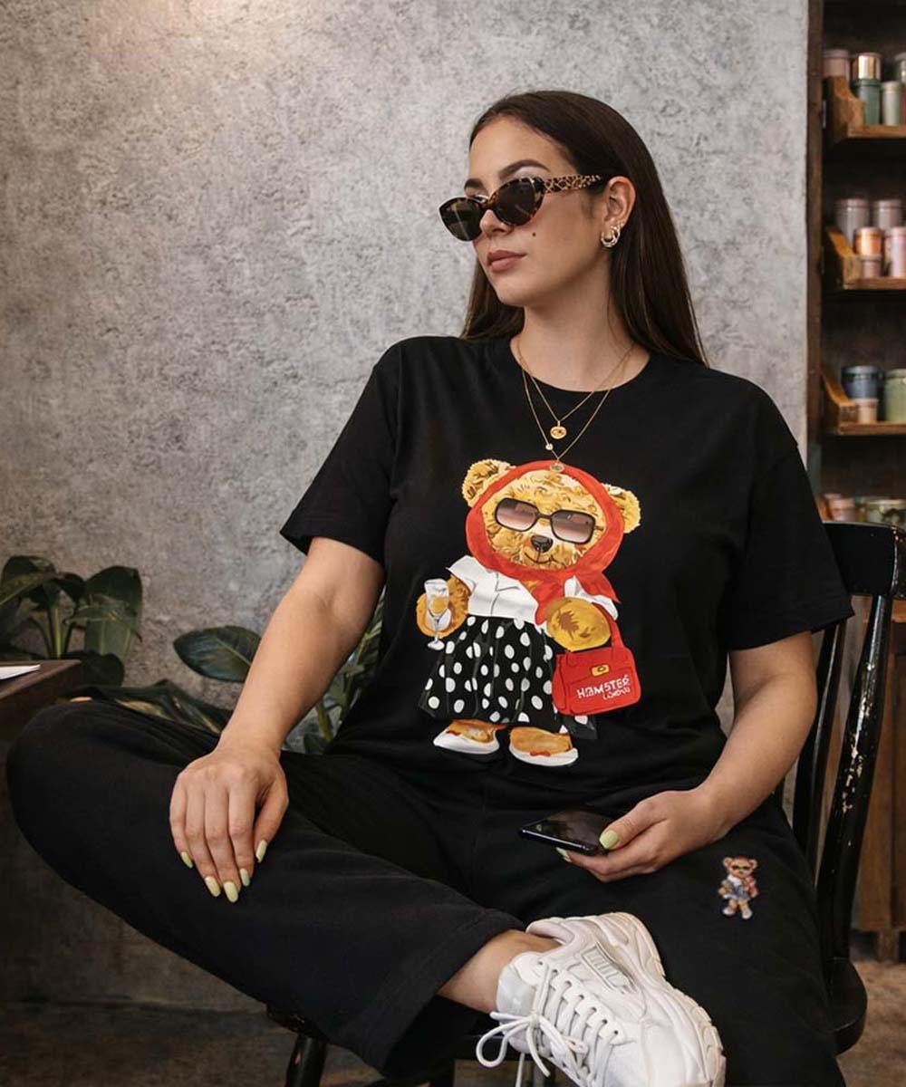 Hamster London Ted H Holiday T Shirt & Lower Cord Set Black