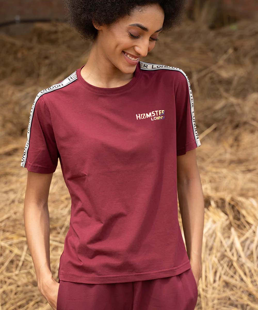 Hamster London Fashionista Tape Maroon Tee