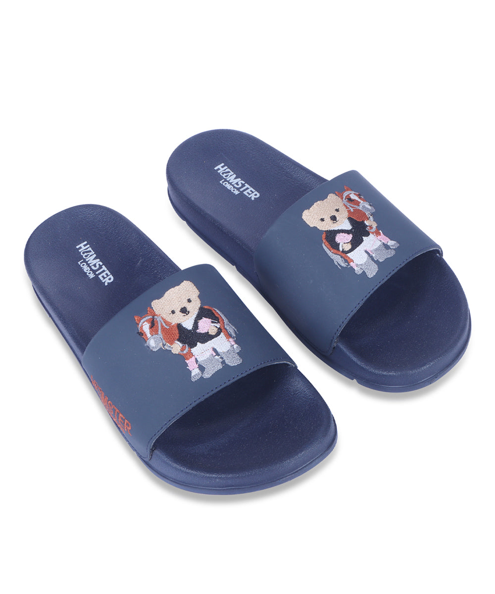 Hamster London Ted H Equestrian Slides Blue