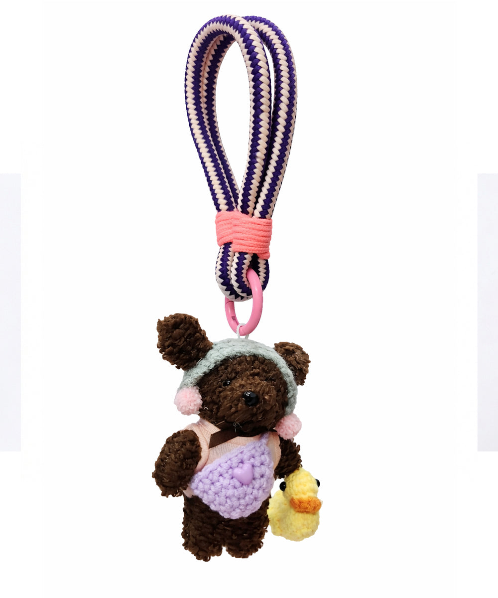 Hamster London Teddy Brown Duck Bag Keycharm