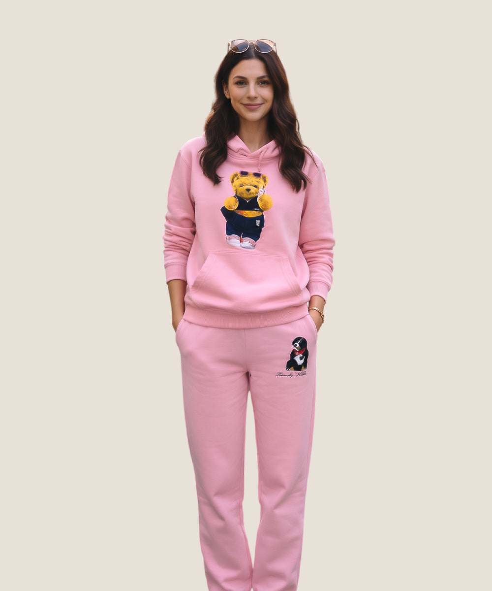 Hamster London Ted H Holiday Pink Hoodie & Lower Cord Set
