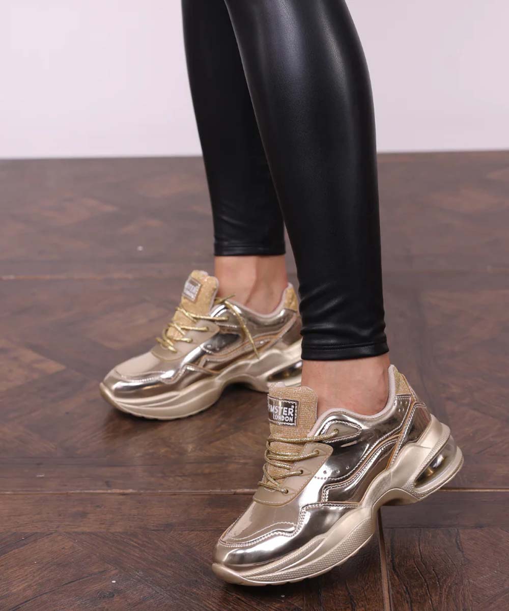 Hamster London Heli Gold Party Sneakers