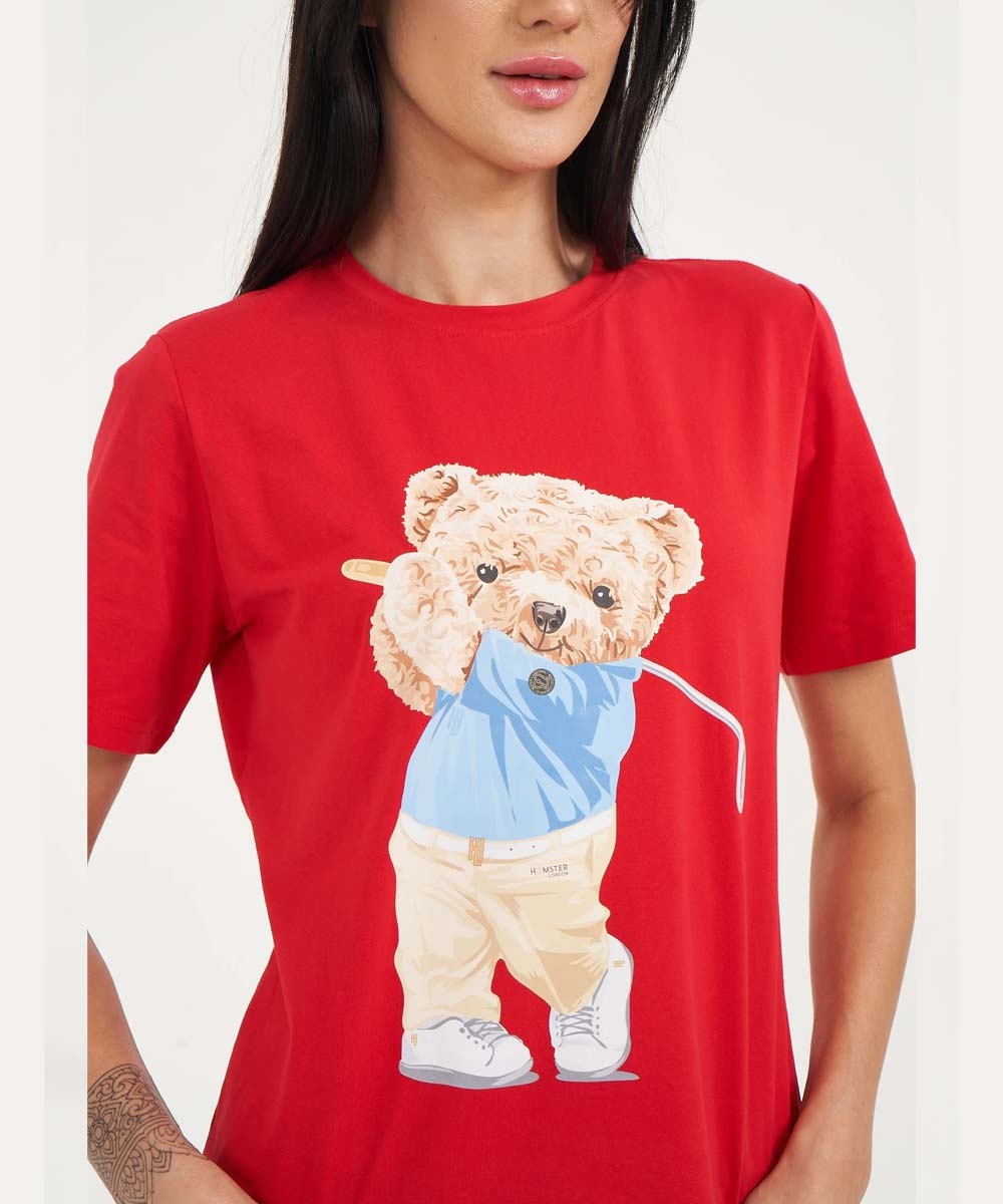 Hamster London Ted H Golden Swing T-shirt Red