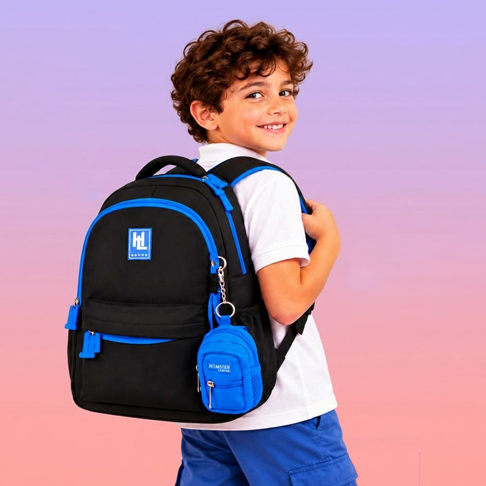 Hamster London Essential Backpack With Bag Charm Black 16inch