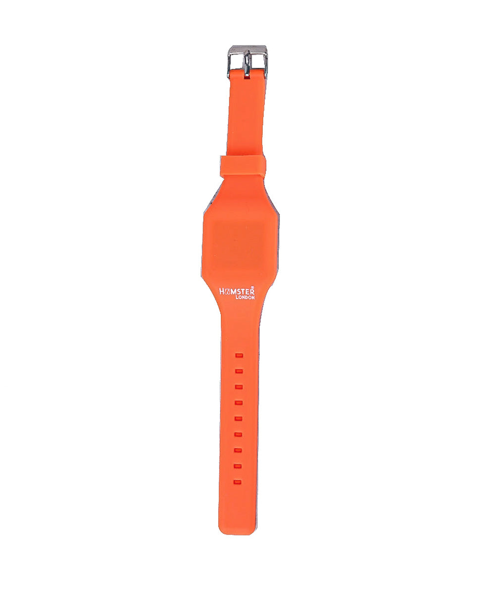 Hamster London Neon Orange Colour Backpack Gift Set with Waist Bag, Stainless Steel Bottle & Slap Watch