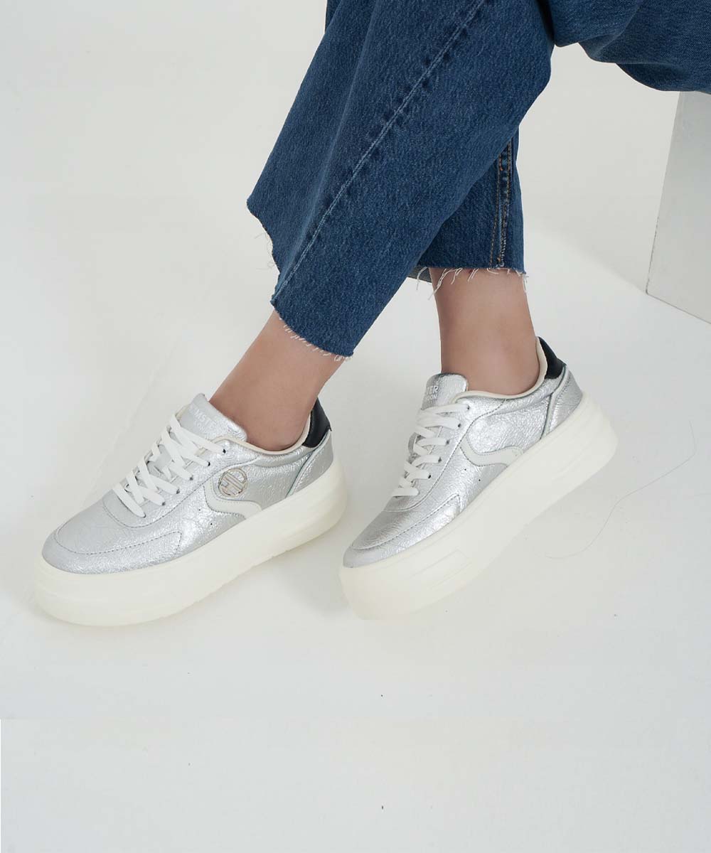 Hamster London Metallic Motion Silver Sneakers