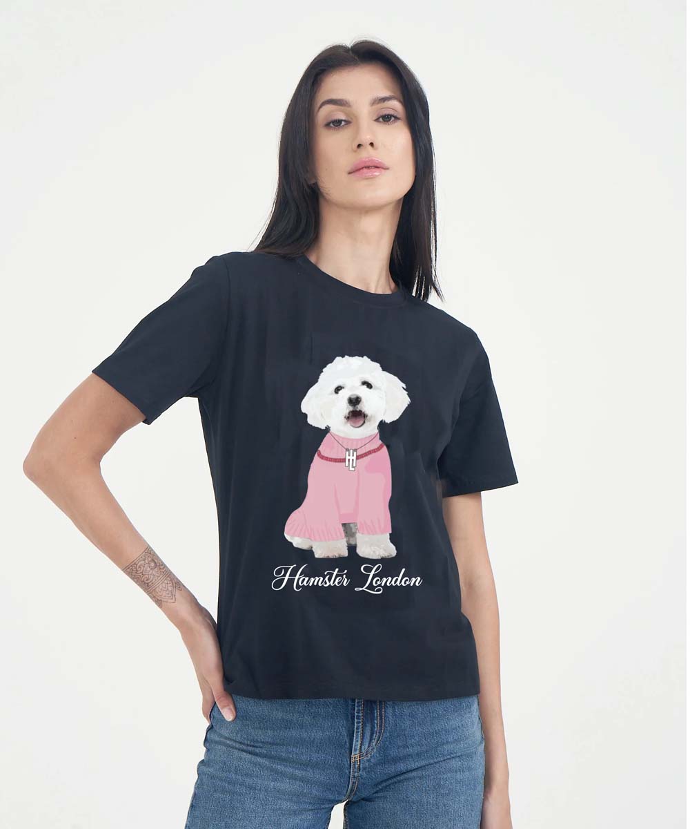 Hamster London Pup H Poodle T-shirt Black