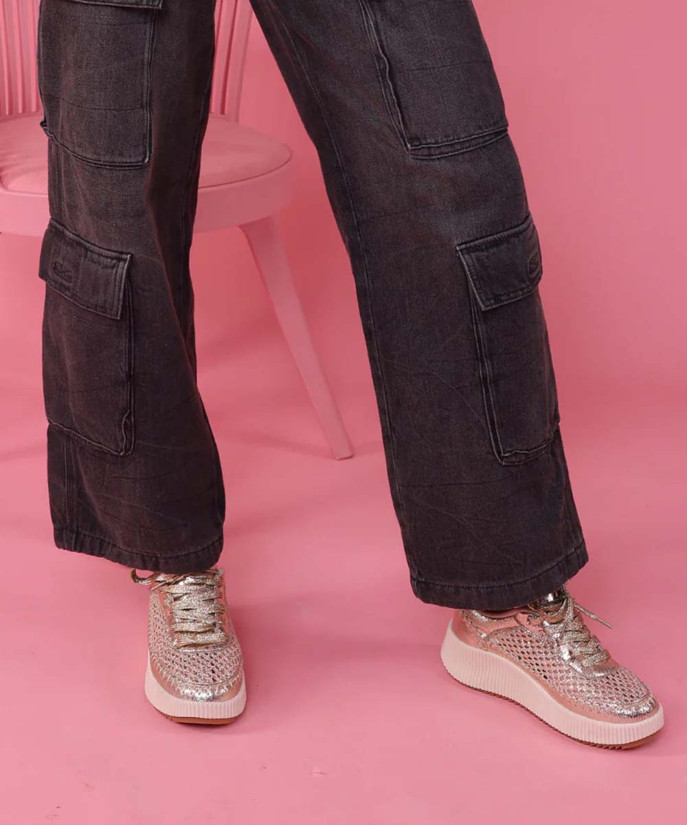 Hamster London Marcella Mesh Gold Party Sneakers