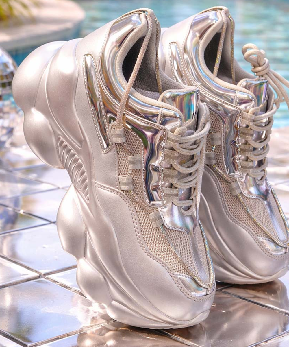 Hamster London Marcella Party Silver Sneakers