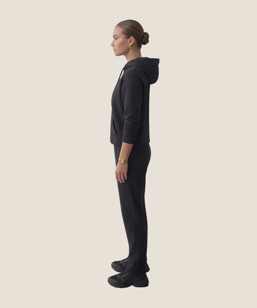 Hamster London Crowned Cozy Throne Hoodie & Lowers Set Black