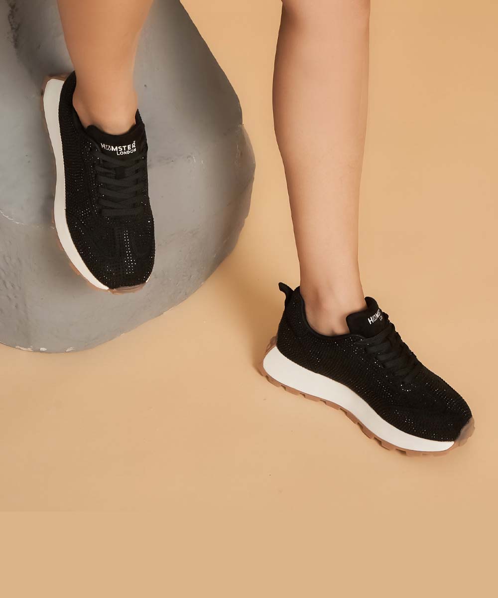Hamster London Love Stone Black Sneakers