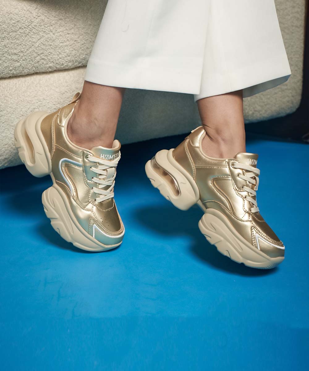 Hamster London Matte Gold Party Sneakers