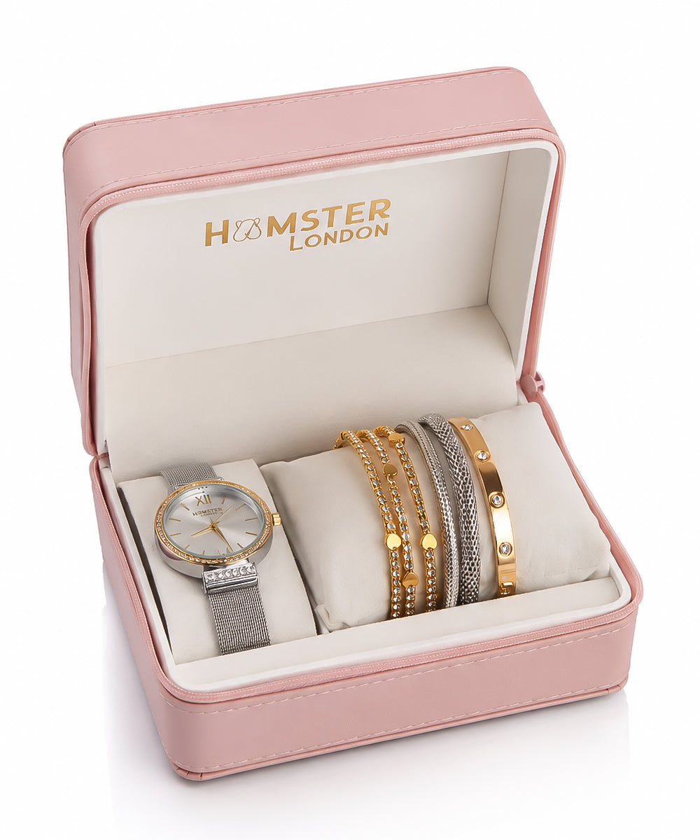 Hamster London Evening Star Women Silver Watch