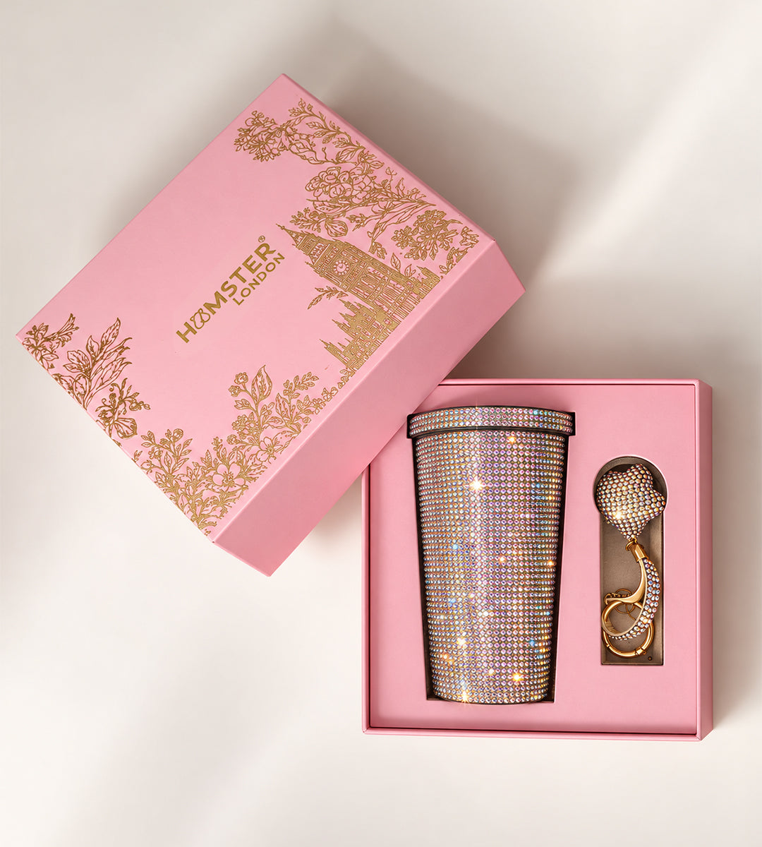 Hamster London Crystal Gem Bottle With Charm Pink 500 ml