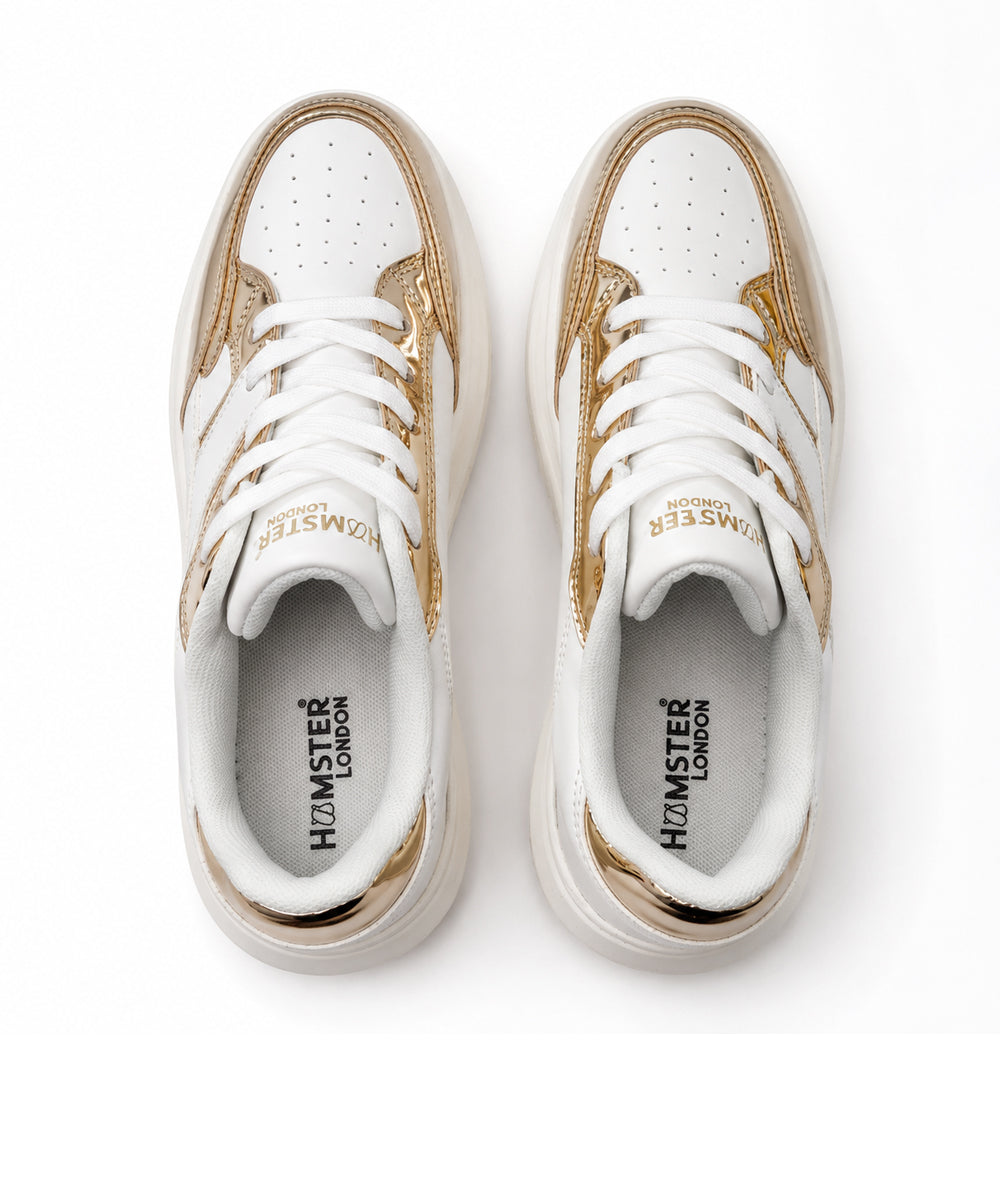 Hamster London Haven Party Gold Sneakers