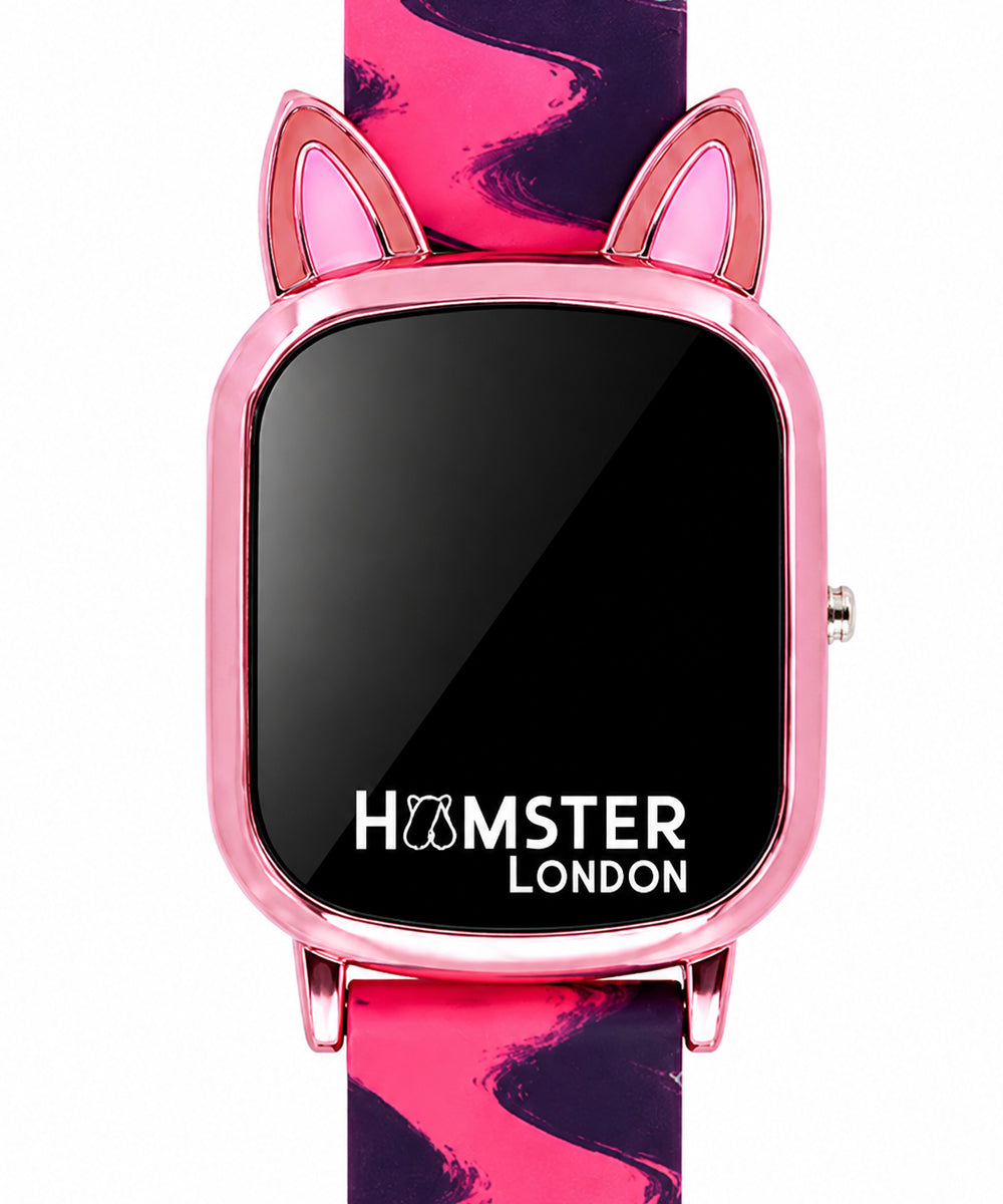Hamster London Unicorn Metal Horn Swirl Digital Watch