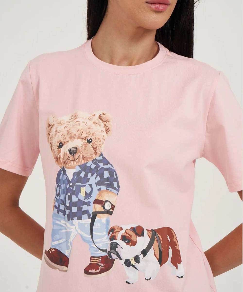 Hamster London Ted H's Best Friend T-Shirt Pink & Lowers Set