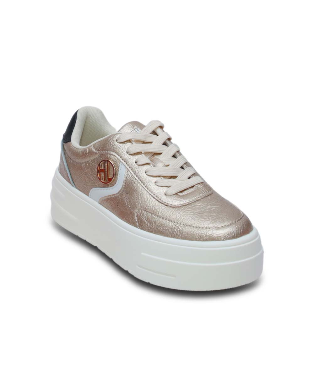 Hamster London Metallic Motion Gold Sneakers