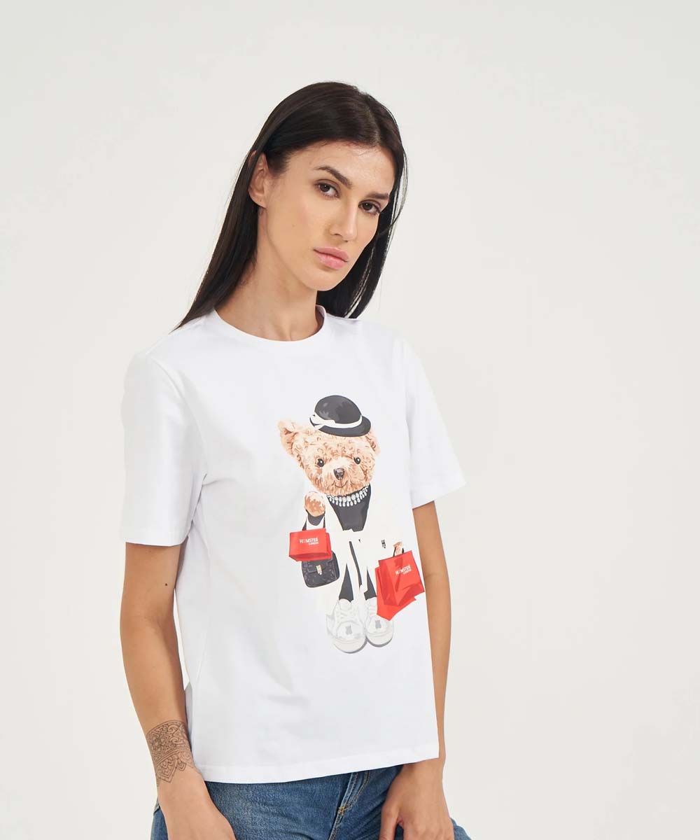 Hamster London Ted H Shopaholic T-Shirt White