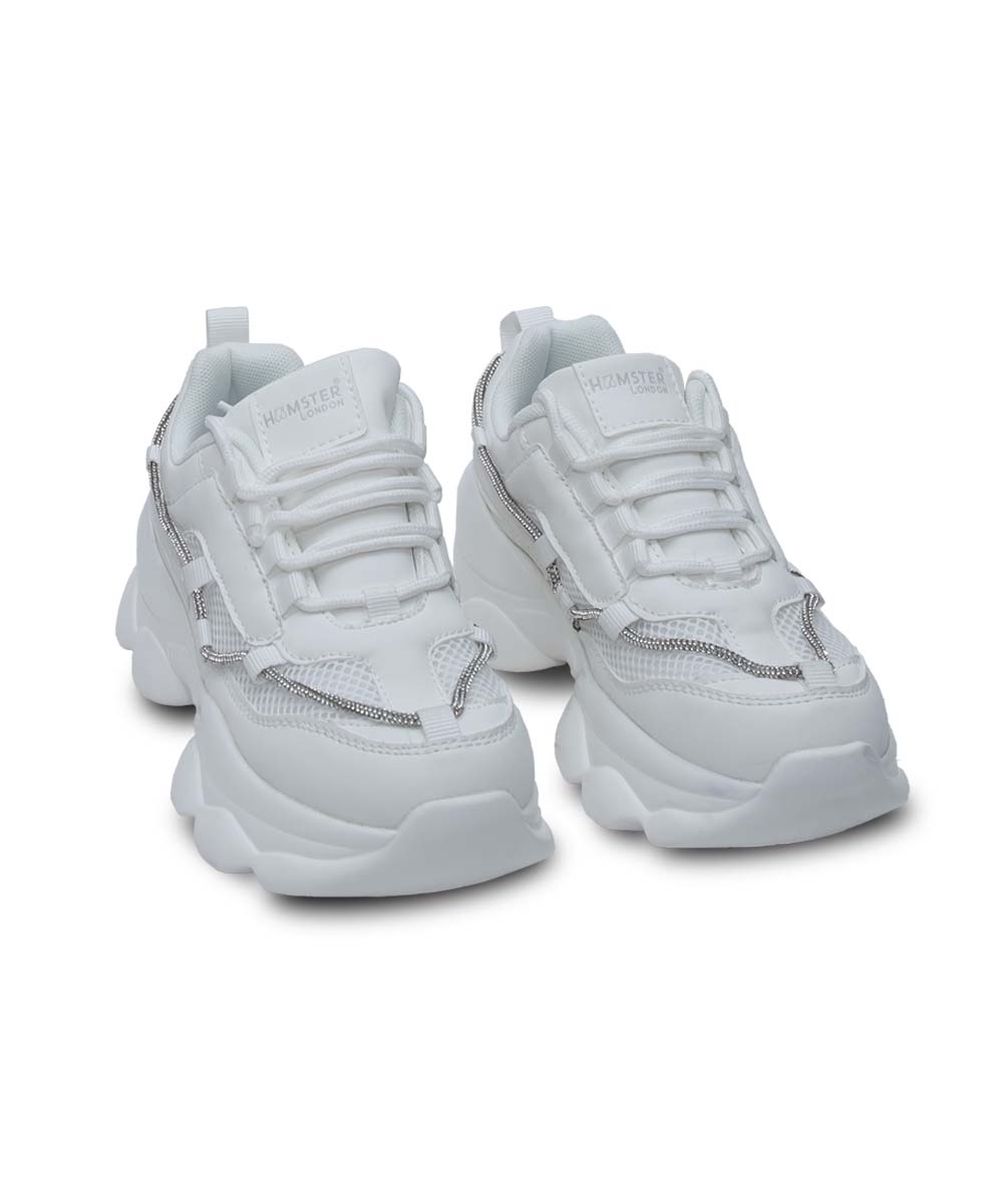 Hamster London Mousehole All White Party Sneakers