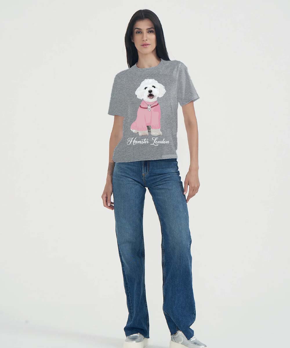 Hamster London Pup H Poodle T-shirt Grey